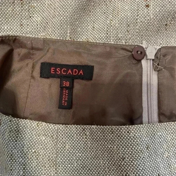 BNWT Escada brown tweed knee length skirt sz 38 - Picture 6 of 10